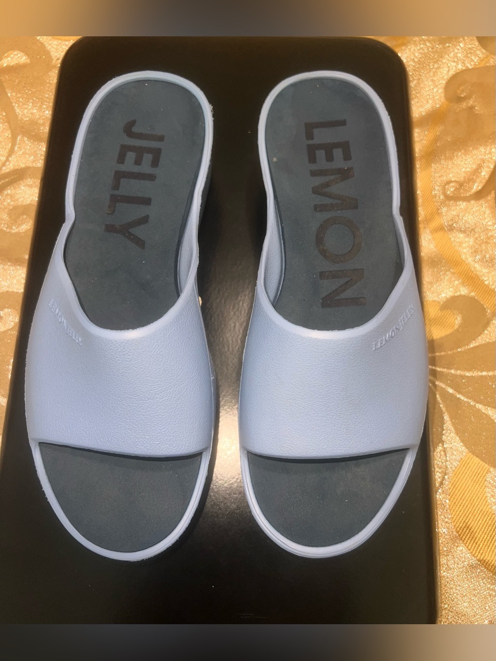 Lemon Jelly Sunny Baby Blue Platform Slide Sandals Sz. 36